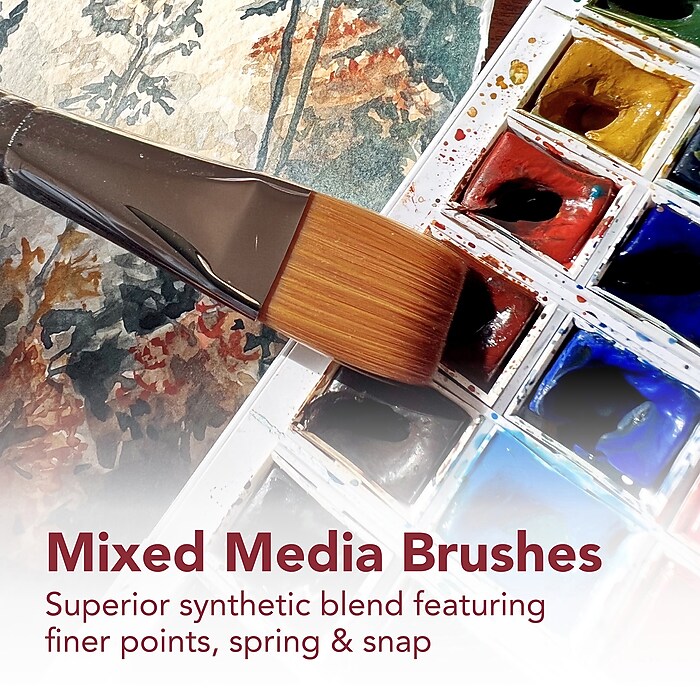 Princeton Velvetouch Short Handle Mixed Media Synthetic Brush Set