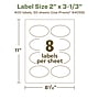 Avery EcoFriendly Laser/Inkjet Oval Multipurpose Labels, 2" x 3-1/3", White, 400/Box (94056)~#|#~B10C3E97-3FFF-4756-A7A246497BF973D0_sc7
