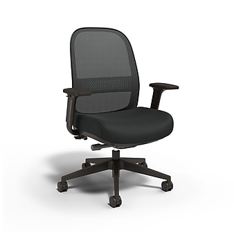 Union & Scale Essentials 5-80M Ergonomic Fabric/Mesh Swivel Task Chair, Black (UN60991)