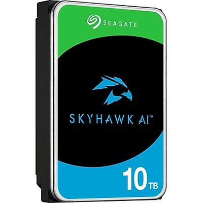 Disque Dur Seagate Skyhawk AI 10 To (10 000 Go) - Pour Surveillance Vidéo IA - 3,5 Pouces - 550 To/an - 14