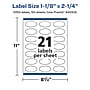 Avery Laser/Inkjet Oval Waterproof Multipurpose Labels, 1-1/8" x 2-1/4", White, 1050/Box (94054)~#|#~B119445A-B7E5-46BD-AF5008773D51341C_sc7