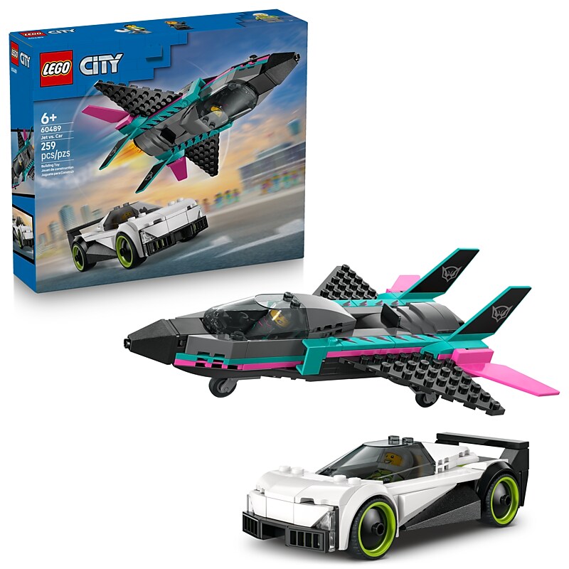 LEGO City Jet vs. Car Building Set, 259 Pieces (60489) image 1
