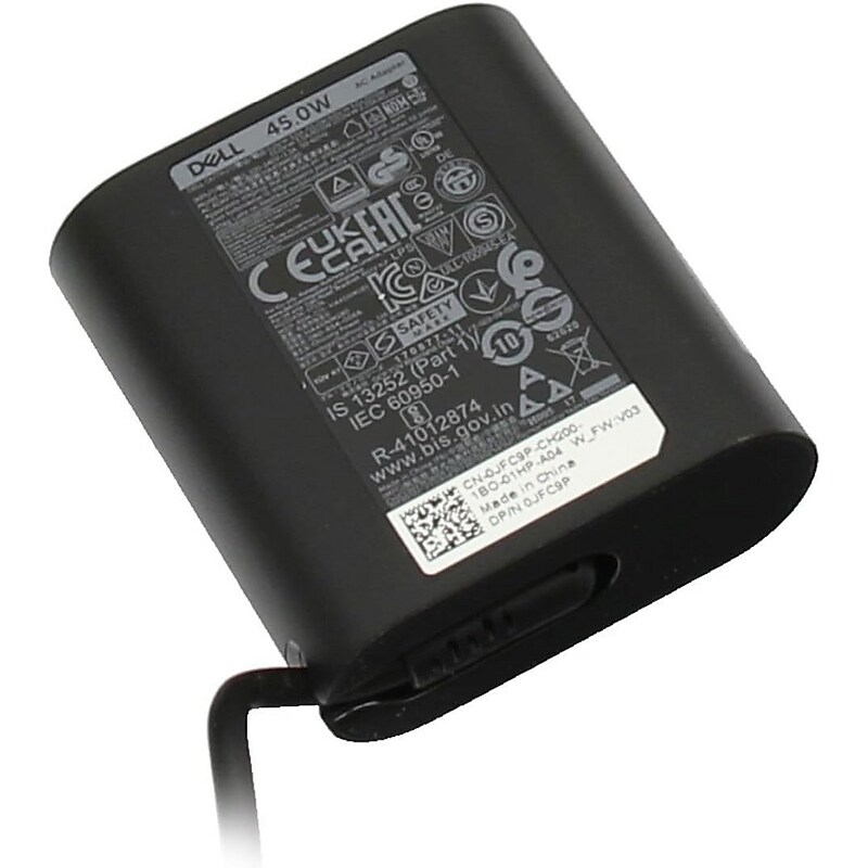 Dell 45W USB-C Slim AC Adapter for Dell Laptop, Black (WCRPM) image 1