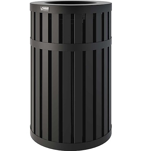Suncast Commercial Steel Trash Can, 45 Gallon, Black (MTCRND4500