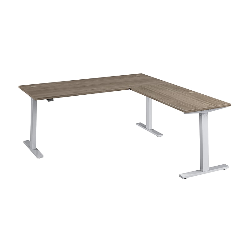Bush Business Furniture Move 60 Series 72"W L Shaped Adjustable Standing Desk, Modern Hickory (M6SL7278MHSK) image 1