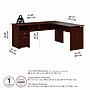 Bush Furniture Cabot 72"W 3 Position L Shaped Sit to Stand Desk, Harvest Cherry (CAB050HVC)~#|#~B12FBBE4-894E-4546-8C7899620AA6432E_sc7