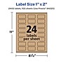 Avery Laser/Inkjet Multipurpose Labels, 2" x ", Kraft Brown, 2400/Box (94220)~#|#~B1372A9F-03BC-4AF9-8A399AE85EE8F6D5_sc7