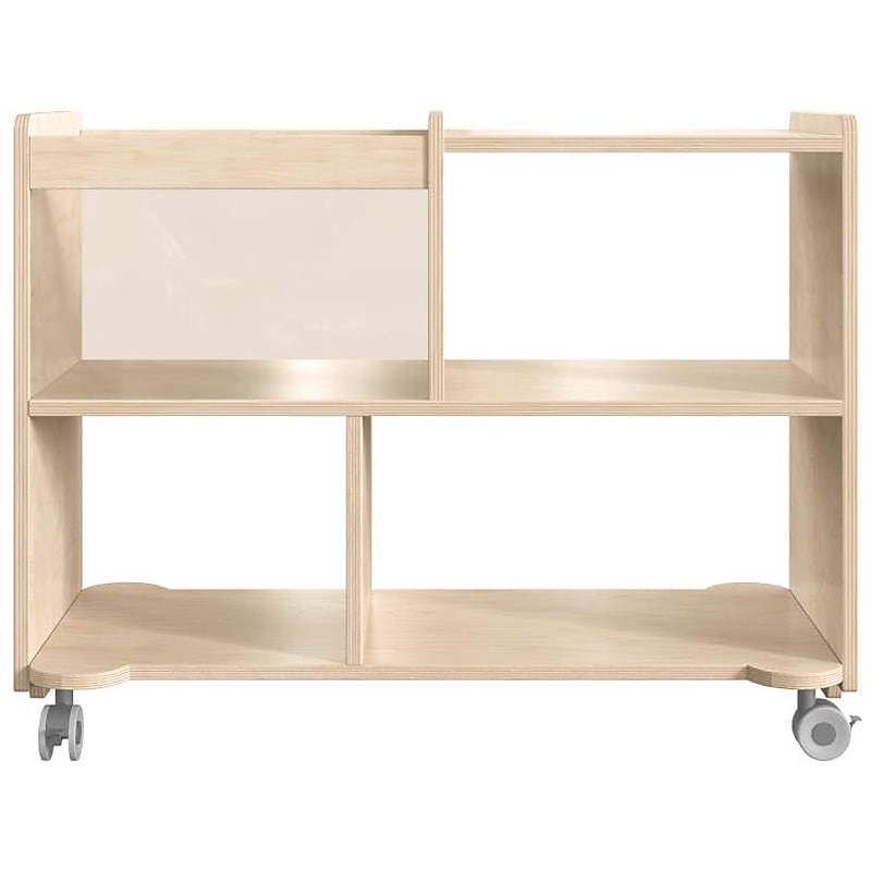 Flash Furniture Bright Beginnings Mobile 4-Section Storage Cart, 24.5"H x 31.5"W x 15.75"D, Brown (MK-KE24251-GG) image 1