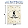 Avery Laser/Inkjet Round Multipurpose Labels, 3" Dia., 60 Labels/Pack (94513)~#|#~B13DB1C7-EAC2-4F74-BA7A0A3E209D283D_sc7