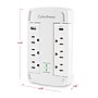 CyberPower P6WSUC15 Home Office 6-Outlet Wall Tap Surge Protector, 1-USB-C Port, 1-USB-A Port, 2400J Surge Suppression, White~#|#~B1441E26-B360-4BD7-A6AD4CA7DDC313C1_sc7