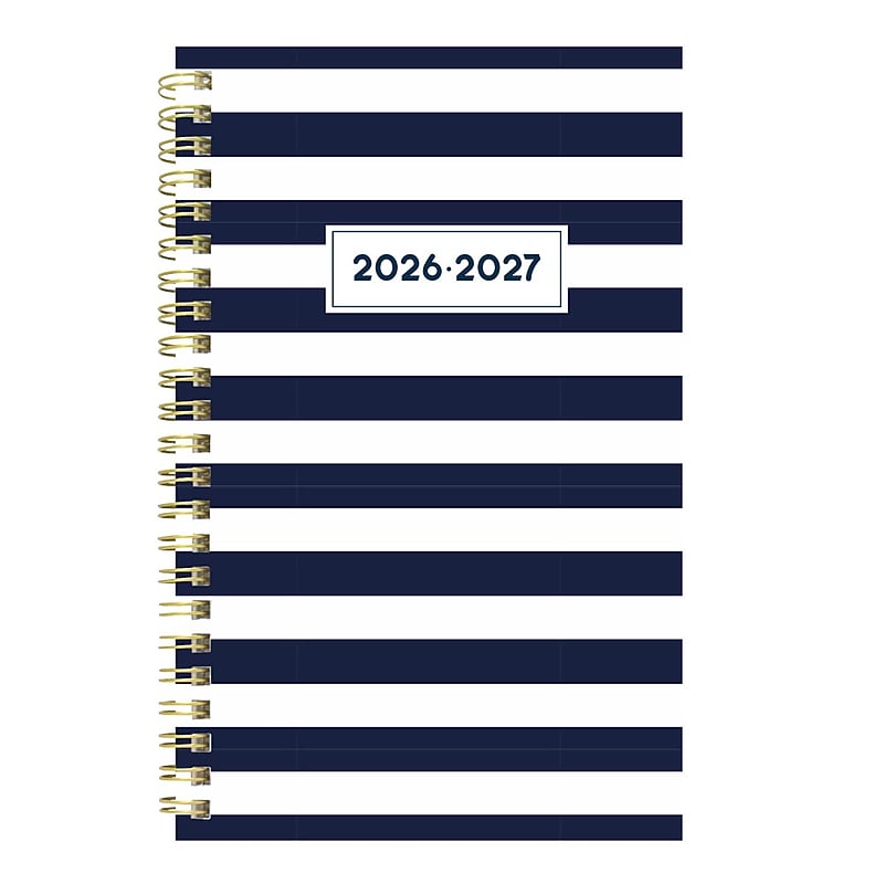 2026-2027 Blueline Academic 8" x 5" Weekly & Monthly Planner, Poly Cover, Nautical Cabana (CA114PH.02) image 1