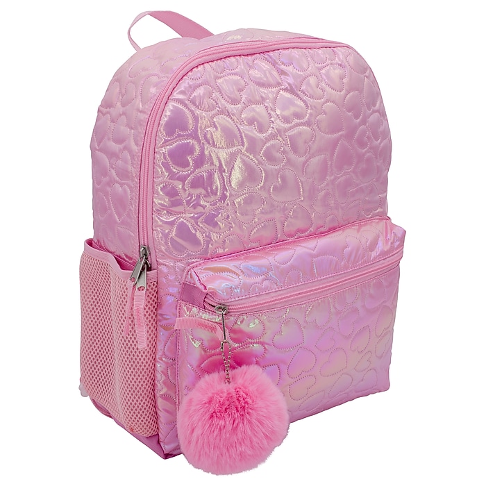 ◇ILLIGO◇ Heart Quilted Backpack Pink Accessory Innovations Kids Heart To Heart Quilted Iridescent