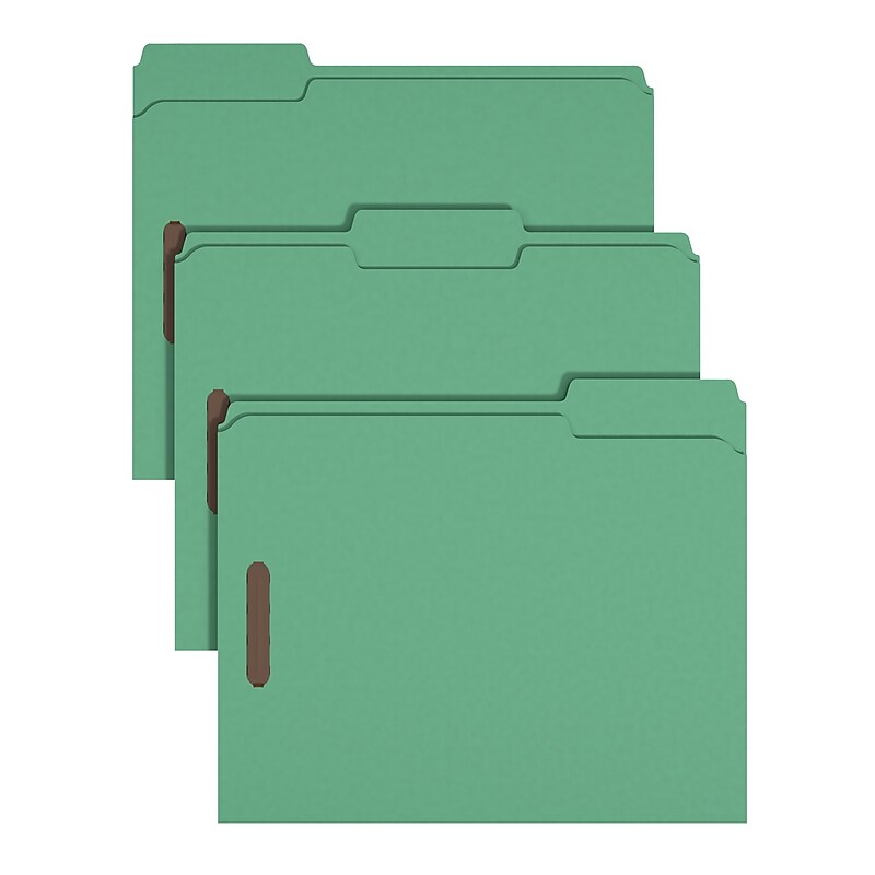 Staples Reinforced Classification Folder, 3/4" Expansion, Letter Size, Green, 50/Pack (ST62731) image 1