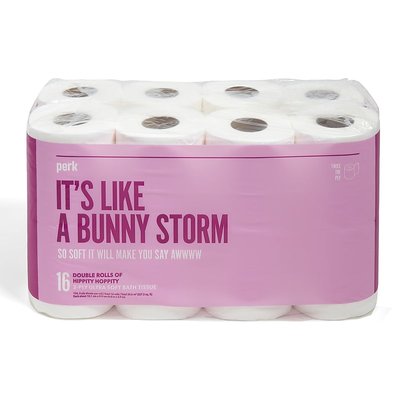 Perk™ Ultra Soft Toilet Paper, 2-ply, White, 154 Sheets/Roll, 16 Rolls/Case (PK55154) image 1