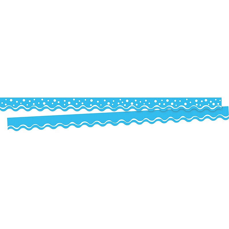 Barker Creek Double-Sided Scalloped Border, 36"' x 2.25", Happy Pool Blue, 13/Pack (LL992) image 1
