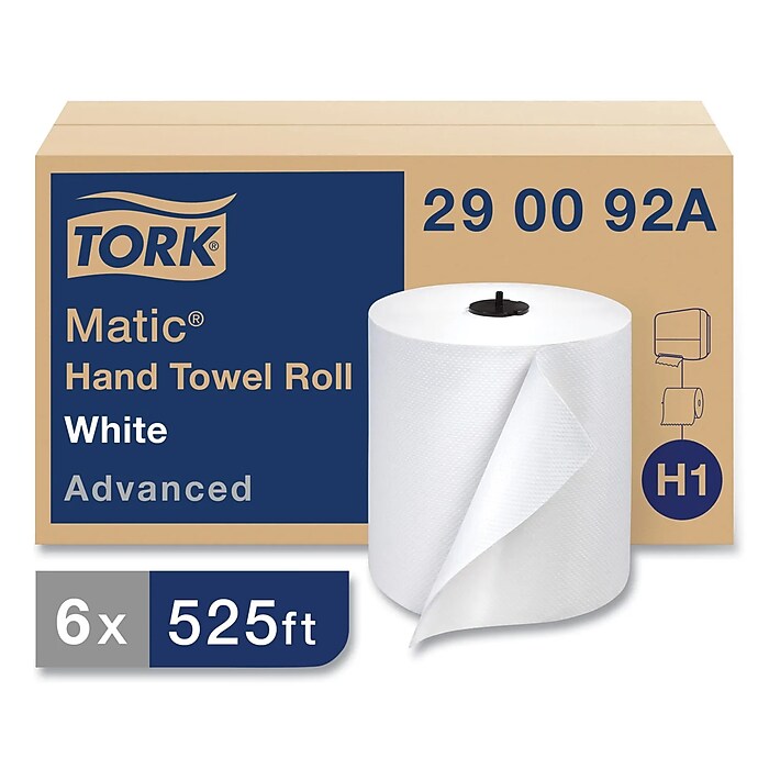 Tork Advanced Matic Hand Towel Roll, 2-Ply, 7.7