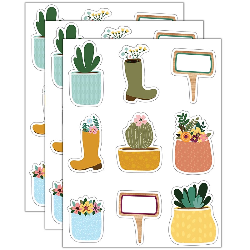 Carson Dellosa Education Grow Together Boots, Pots, and Garden Signs Cut-Outs, 36/Pack, 3 Packs/Bundle (CD-120643-3) image 1