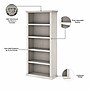 Bush Furniture Yorktown 67"H 5-Shelf Bookcase with Adjustable Shelves, Linen White Oak Laminated Wood, 2/Set (YRK012LW)~#|#~B1716C61-7232-495F-B4EECFC292DF7DBF_sc7