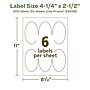 Avery EcoFriendly Laser/Inkjet Oval Multipurpose Labels, 4-1/4" x 2-1/2", White, 300/Box (94058)~#|#~B17491F4-DD70-47B3-93256797A826F3AE_sc7