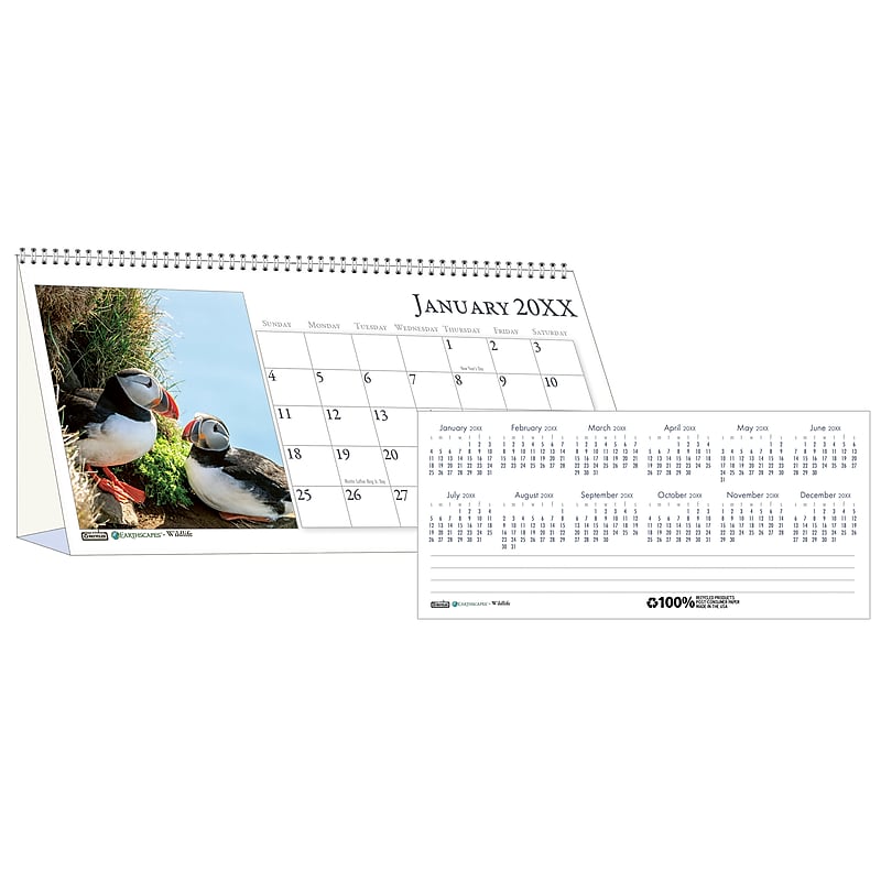 2026 House of Doolittle Earthscapes Wildlife 8.5" x 4.25" Monthly Desktop Tent Calendar (3689-26) image 1