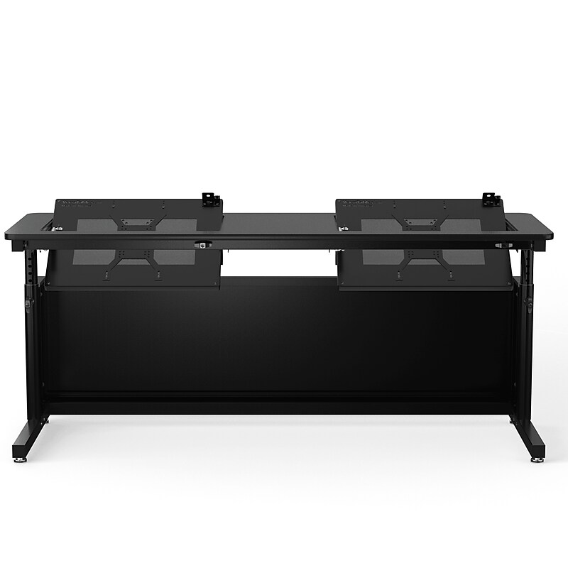 VersaDesk Revolution 72"W Manual Adjustable Standing Computer Table, Black (RST7224-BB) image 1