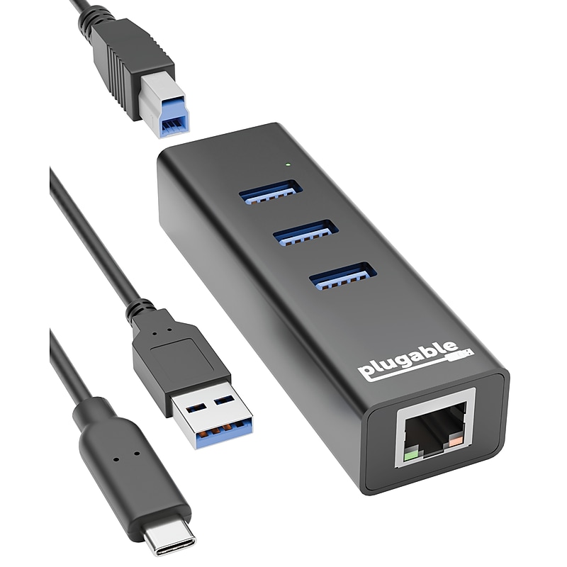Plugable 3-Port USB 3.0 Hub, Black (USB3-HUB3ME) image 1