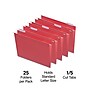 Staples® Hanging File Folders, 1/5-Cut Tab, Letter Size, Red, 25/Box (ST163535-CC)~#|#~B195345B-DD6C-412A-8B95C1677B728B36_sc7