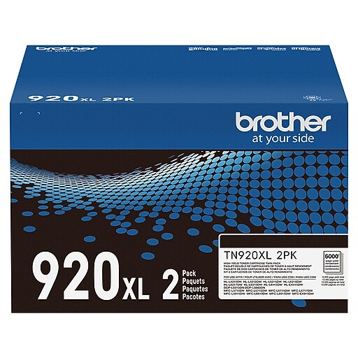Brother Genuine TN920XL2PK Black High-yield Toner Cartridge
