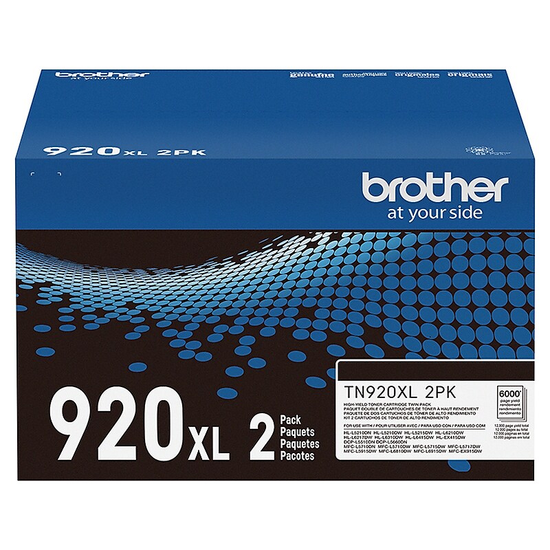 Brother Genuine TN920XL2PK Black High-yield Toner Cartridge, Two Pack image 1