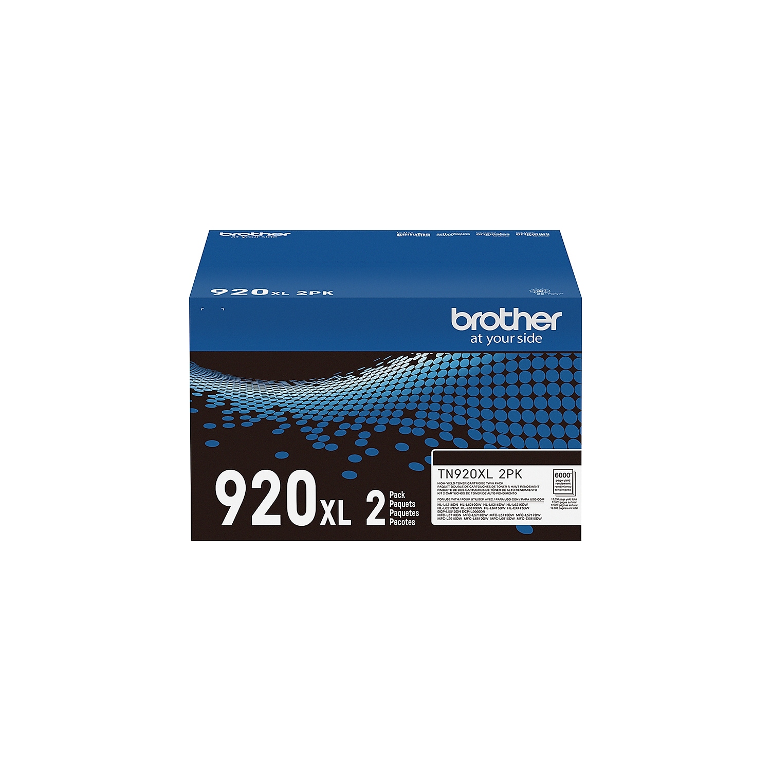 Brother TN920XL Black High Yield Toner Cartridge 2/Pack (TN920XL2PK) - 第 1/7 張圖片