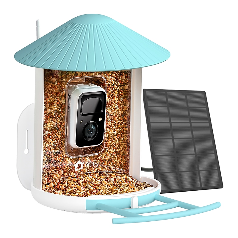 Birdfy Feeder 1 Smart Bird Feeder with Camera, Solar Panel and Free AI Lifetime Subscription, Blue (EPPAMBNI8101110) image 1