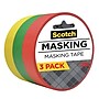 Scotch Expressions Light Masking Tape, 0.94 x 20 yds., Yellow/Green/Red, 3/Pack (3437-3PRM)~#|#~B19B15E2-C7FA-4A4E-A8888D83351641FC_sc7