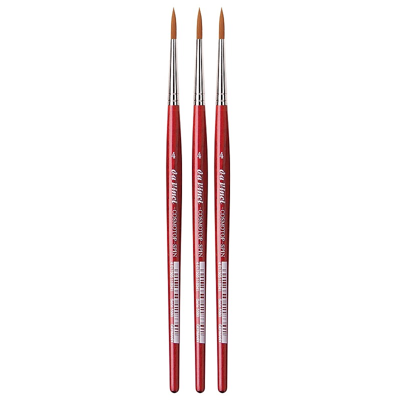 da Vinci COSMOTOP-SPIN Watercolor Synthetic Bristle, Round Brush, 3/Pack (DVXVA55804-3) image 1