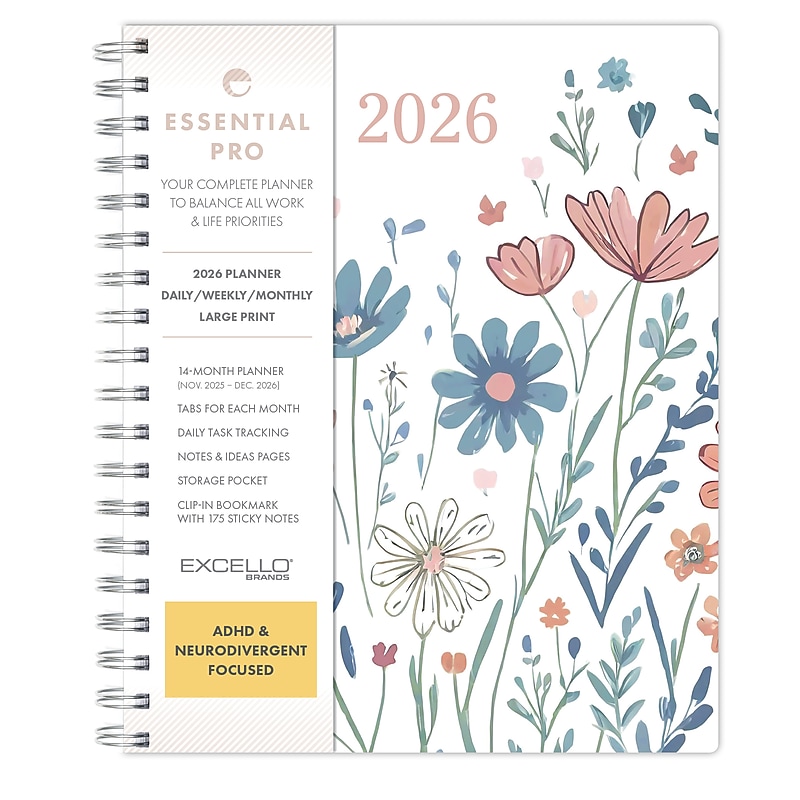 2026 Global Printed Products 7" x 9" Weekly & Monthly Planner, Paperboard Cover, Colorful Botanicals (ESPROCY267930) image 1