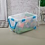 Sterilite 120 Quart Wheeled Gasket Box with Lid, Plastic, Clear/Blue Aquarium, 3/Carton (19434303)~#|#~B1AE029E-55A4-43FD-A204E8D3B1D586EA_sc7