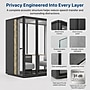 Uncaged Ergonomics Modular Acoustic Office Pod with Ventilation, Lighting and Power, Large, Black (POD-L-Black)~#|#~B1B27F19-583A-4384-B31CFCDA3D710687_sc7