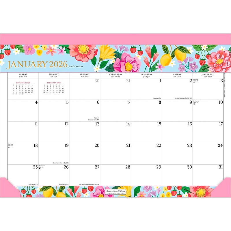 2026 Plato Bonnie Marcus 15.5" x 11" Monthly Desk Pad Calendar (9798330707928) image 1