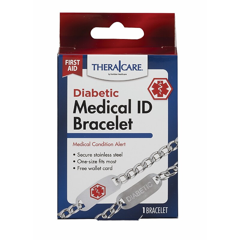 TheraCare  Adult/Pediatric Tamper-Resistant Diabetic Medical ID Bracelet (19-018) image 1