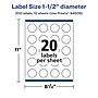 Avery Laser/Inkjet Round Multipurpose Labels, 1 0.5" Dia., 200 Labels/Pack (94506)~#|#~B1BD5CD6-302D-4315-B4728D76ACFC237E_sc7