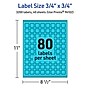 Avery Laser/Inkjet Multipurpose Square Labels, 0.75" x 0.75", Bright Blue, 3200/Pack (94102)~#|#~B1BFA47D-DE40-4C00-9D05F78A03C8EB1B_sc7