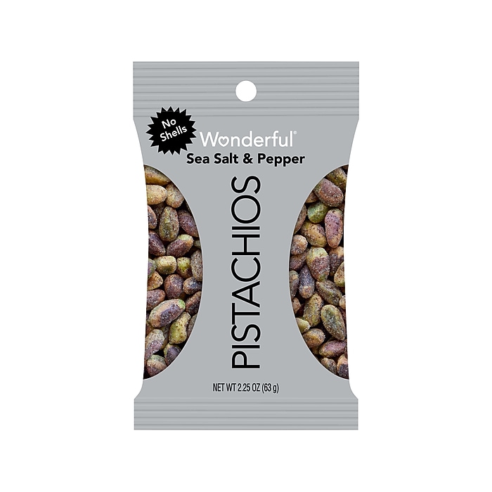 Wonderful Pistachios Sea Salt & Pepper, No Shells, 2.25 oz