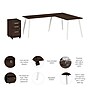 Bush Business Furniture Vista 60"W L Shaped Desk with Mobile File Cabinet, Black Walnut (VST008BWSU)~#|#~B1CB41B2-325E-43B6-AD0A53BC499812FD_sc7