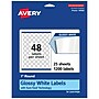 Avery Laser/Inkjet Round Multipurpose Labels, 1" Dia, Glossy White, 1,200 Labels/Pack (94500)~#|#~B1CEC8D9-2084-4CFF-8F27619AE4A47922_sc7