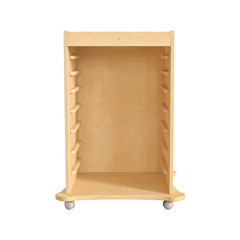 Flash Furniture Bright Beginnings Mobile Storage Cart, 36.25"H x 26.75"W x 26.75"D, Brown (MK-ME06639-GG) image 1