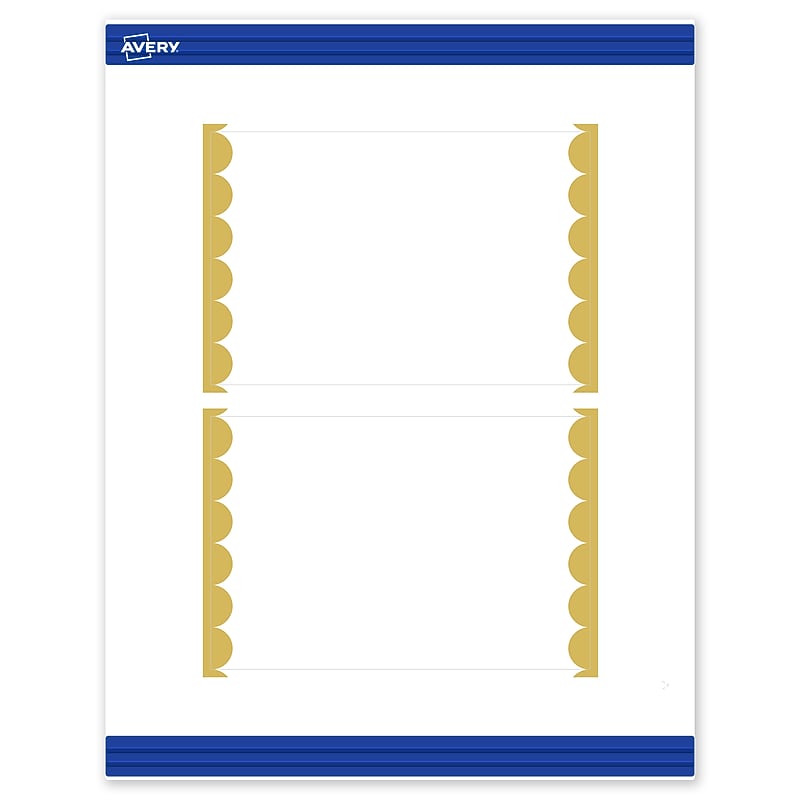 Avery Pre-Printed Gold Edge Dots Design Matte Blank Card, White, 20/Pack (S00-DK4) image 1