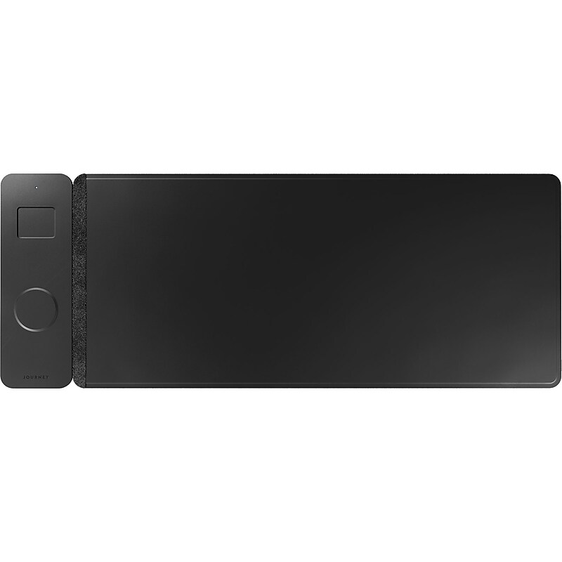 JOURNEY ALTI SLIM Wireless Charging Vegan Leather/Felt Desk Pad, 11.8" x 32.6", Black (JWCDMSBK) image 1