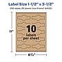 Avery Laser/Inkjet Multipurpose Labels, 3.5" x ", Kraft Brown, 250/Pack (94122)~#|#~B1D6CD32-ED1D-4717-B06385149A6BCF9D_sc7