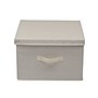 Household Essentials Medium Stackable Folding Fabric Square Storage Box With Lid, 10" x 15"x 15", 39 Qt., Cream (117-1)~#|#~B1D73482-0ABB-457D-A966CE7BB22DFFD9_sc7