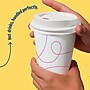 Perk Plastic Hot Cup Lids, 50 Count Disposable Coffee Cup Lids for 8 Oz Paper Hot Cups, White~#|#~B1E25E09-C8A2-4E3C-93B57F4831F286EA_sc7