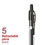 Staples ProGel™ Retractable Gel Pen, Extra Fine Point, 0.5mm, Black Ink, 5/Pack (ST63012M)~#|#~B1E6FA15-76E5-4585-BBDDB462B046338C_sc7